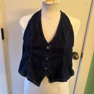 American Eagle Outfitters Dark Blue Denim Crop Top